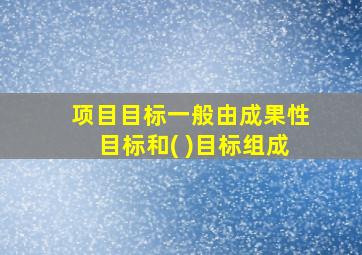 项目目标一般由成果性目标和( )目标组成